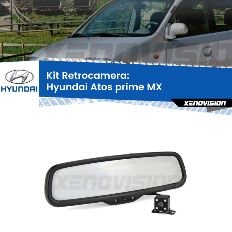 Kit Telecamera Parcheggio e Specchietto retrovisore con display invisibile per Hyundai Atos prime MX. Spento è identico all’originale. In retromarcia, l’immagine appare in un riquadro prima invisibile