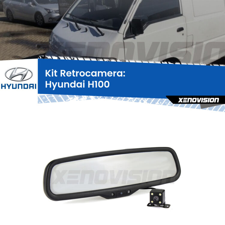 Kit Telecamera Parcheggio e Specchietto retrovisore con display invisibile per Hyundai H100 . Spento è identico all’originale. In retromarcia, l’immagine appare in un riquadro prima invisibile