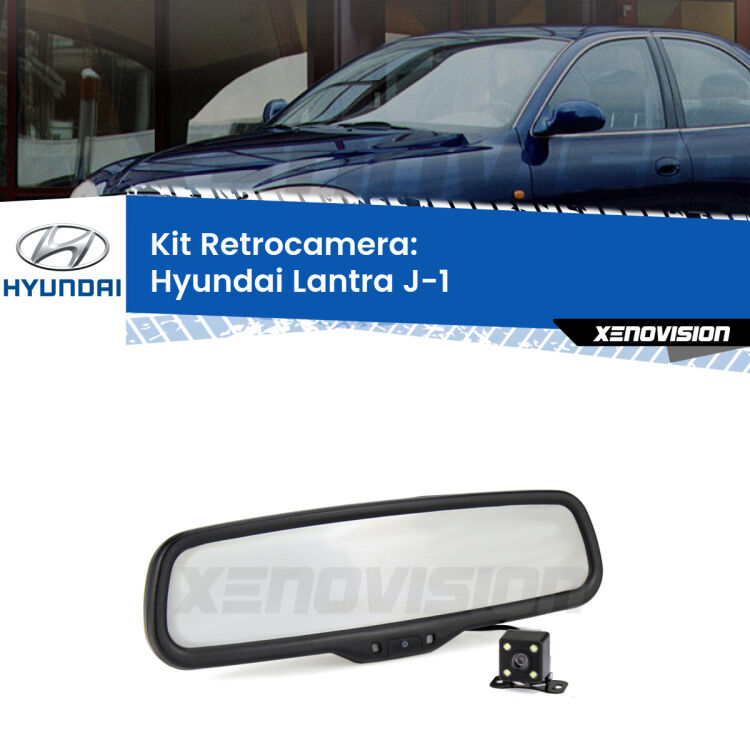 Kit Telecamera Parcheggio e Specchietto retrovisore con display invisibile per Hyundai Lantra J-1. Spento è identico all’originale. In retromarcia, l’immagine appare in un riquadro prima invisibile