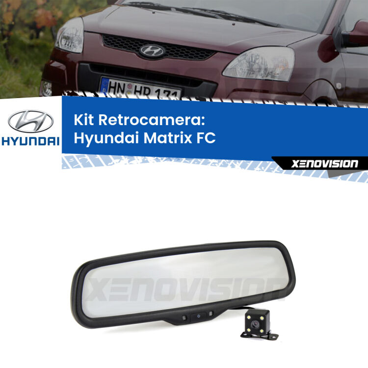 Kit Telecamera Parcheggio e Specchietto retrovisore con display invisibile per Hyundai Matrix FC. Spento è identico all’originale. In retromarcia, l’immagine appare in un riquadro prima invisibile