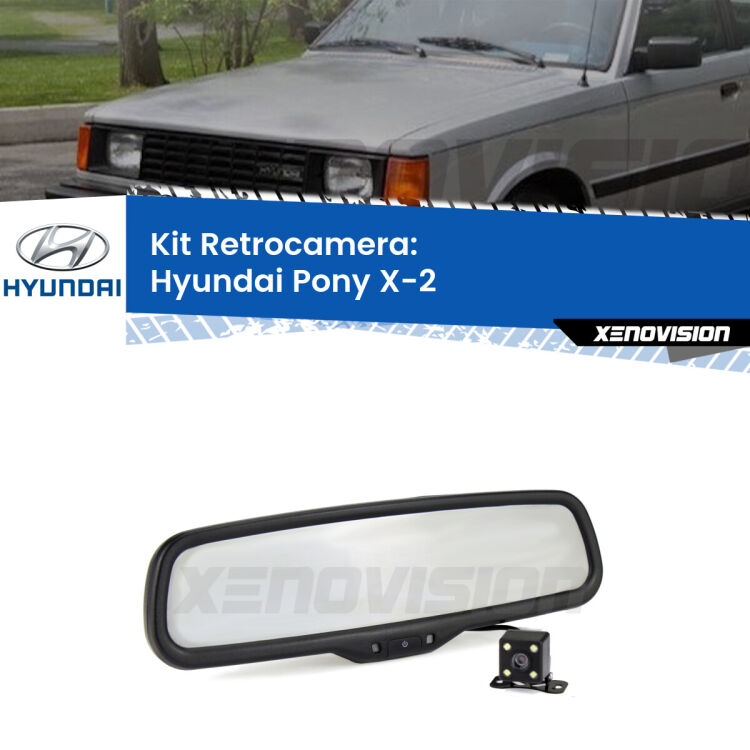 Kit Telecamera Parcheggio e Specchietto retrovisore con display invisibile per Hyundai Pony X-2. Spento è identico all’originale. In retromarcia, l’immagine appare in un riquadro prima invisibile