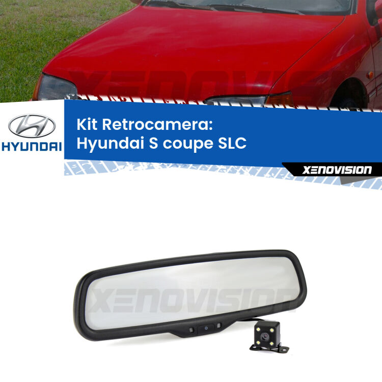 Kit Telecamera Parcheggio e Specchietto retrovisore con display invisibile per Hyundai S coupe SLC. Spento è identico all’originale. In retromarcia, l’immagine appare in un riquadro prima invisibile