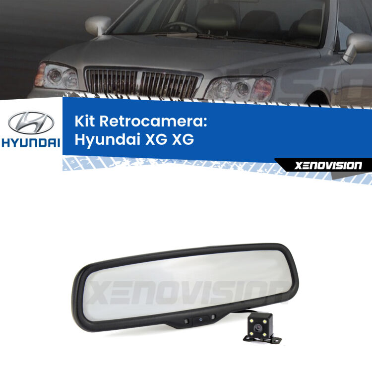 Kit Telecamera Parcheggio e Specchietto retrovisore con display invisibile per Hyundai XG XG. Spento è identico all’originale. In retromarcia, l’immagine appare in un riquadro prima invisibile