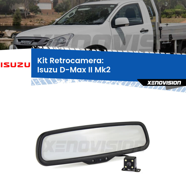 Kit Telecamera Parcheggio e Specchietto retrovisore con display invisibile per Isuzu D-Max II Mk2. Spento è identico all’originale. In retromarcia, l’immagine appare in un riquadro prima invisibile