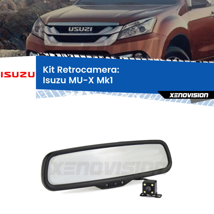 Kit Telecamera Parcheggio e Specchietto retrovisore con display invisibile per Isuzu MU-X Mk1. Spento è identico all’originale. In retromarcia, l’immagine appare in un riquadro prima invisibile