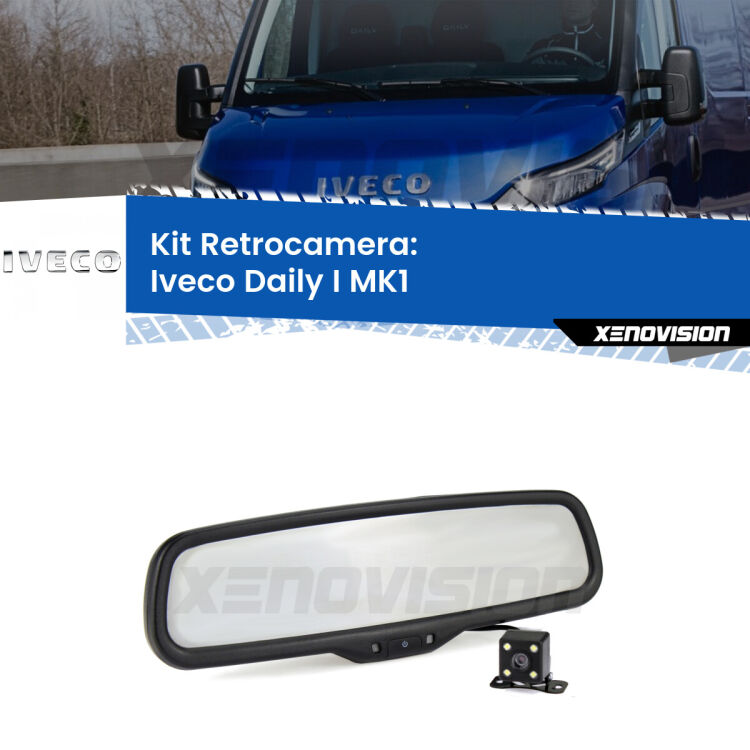 Kit Telecamera Parcheggio e Specchietto retrovisore con display invisibile per Iveco Daily I MK1. Spento è identico all’originale. In retromarcia, l’immagine appare in un riquadro prima invisibile