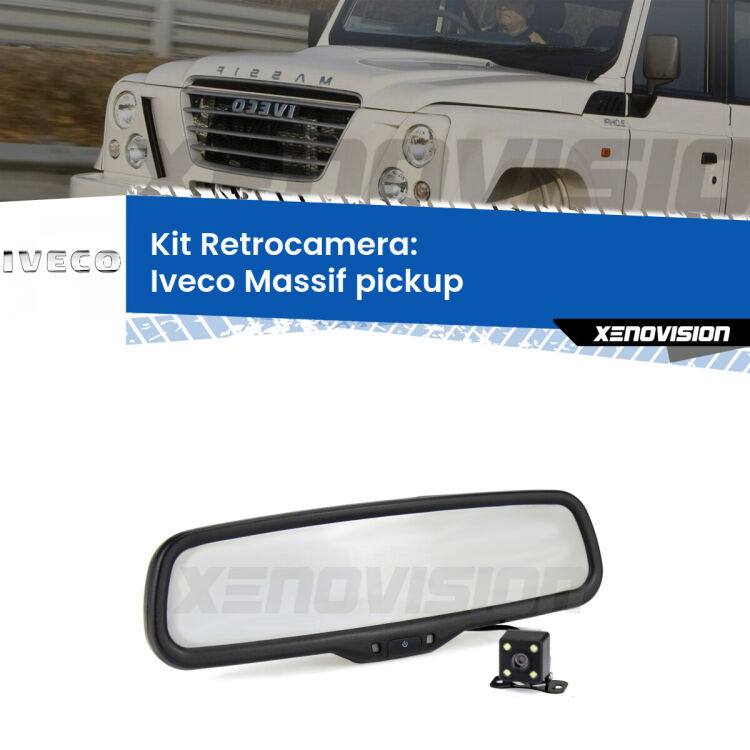 Kit Telecamera Parcheggio e Specchietto retrovisore con display invisibile per Iveco Massif pickup . Spento è identico all’originale. In retromarcia, l’immagine appare in un riquadro prima invisibile