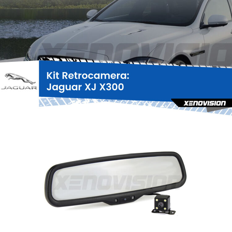 Kit Telecamera Parcheggio e Specchietto retrovisore con display invisibile per Jaguar XJ X300. Spento è identico all’originale. In retromarcia, l’immagine appare in un riquadro prima invisibile