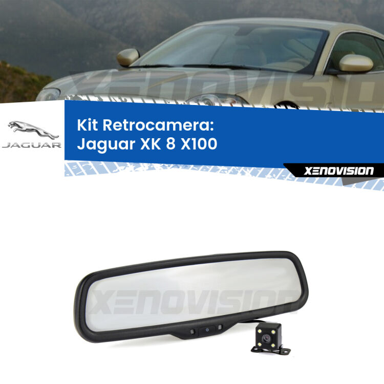 Kit Telecamera Parcheggio e Specchietto retrovisore con display invisibile per Jaguar XK 8 X100. Spento è identico all’originale. In retromarcia, l’immagine appare in un riquadro prima invisibile