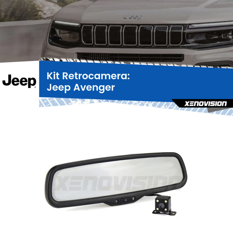 Kit Telecamera Parcheggio e Specchietto retrovisore con display invisibile per Jeep Avenger . Spento è identico all’originale. In retromarcia, l’immagine appare in un riquadro prima invisibile