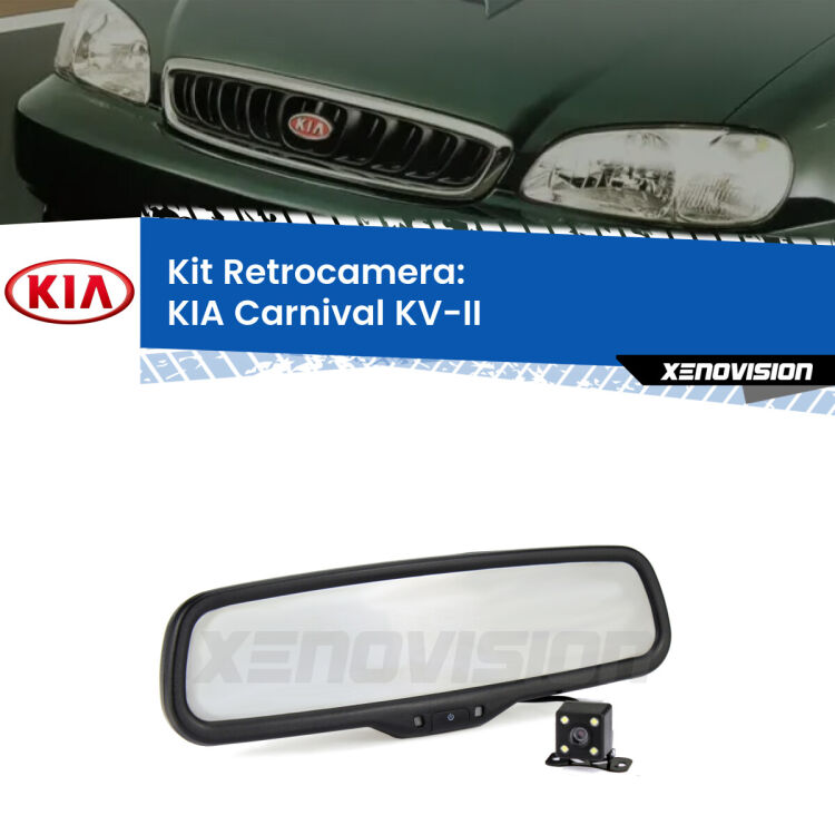 Kit Telecamera Parcheggio e Specchietto retrovisore con display invisibile per KIA Carnival KV-II. Spento è identico all’originale. In retromarcia, l’immagine appare in un riquadro prima invisibile