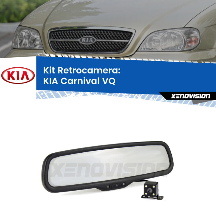 Kit Telecamera Parcheggio e Specchietto retrovisore con display invisibile per KIA Carnival VQ. Spento è identico all’originale. In retromarcia, l’immagine appare in un riquadro prima invisibile