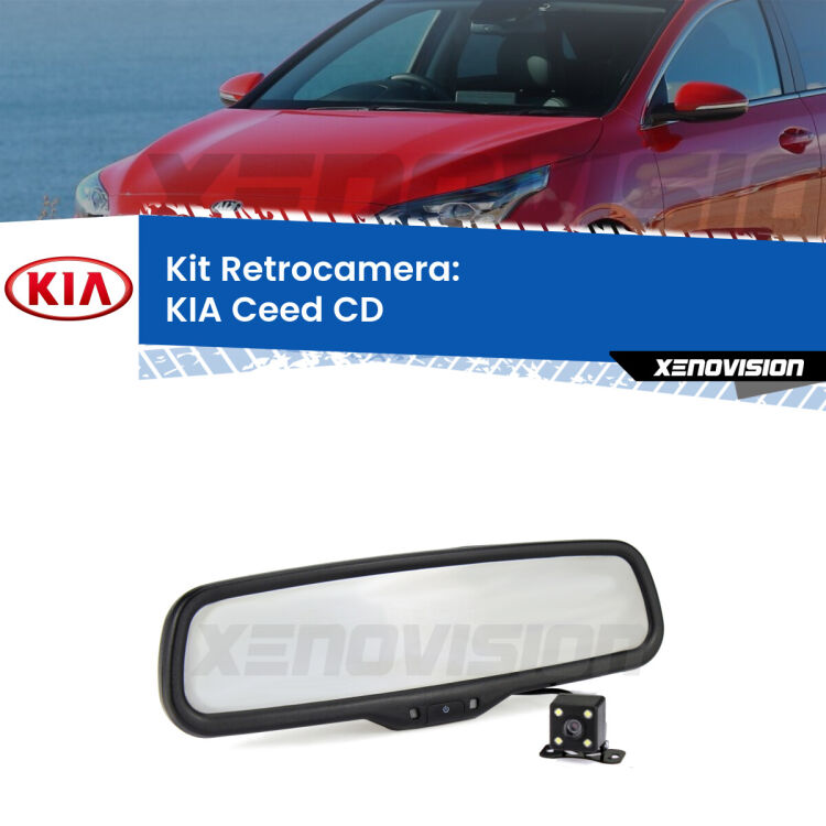 Kit Telecamera Parcheggio e Specchietto retrovisore con display invisibile per KIA Ceed CD. Spento è identico all’originale. In retromarcia, l’immagine appare in un riquadro prima invisibile