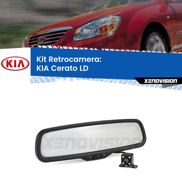 Kit Telecamera Parcheggio e Specchietto retrovisore con display invisibile per KIA Cerato LD. Spento è identico all’originale. In retromarcia, l’immagine appare in un riquadro prima invisibile