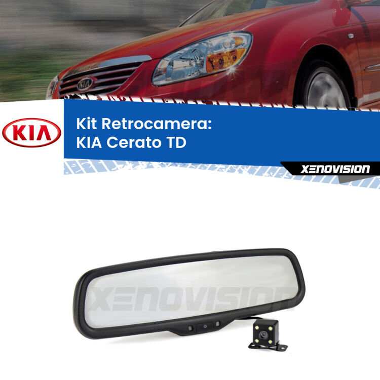 Kit Telecamera Parcheggio e Specchietto retrovisore con display invisibile per KIA Cerato TD. Spento è identico all’originale. In retromarcia, l’immagine appare in un riquadro prima invisibile