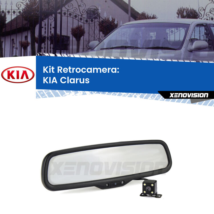 Kit Telecamera Parcheggio e Specchietto retrovisore con display invisibile per KIA Clarus . Spento è identico all’originale. In retromarcia, l’immagine appare in un riquadro prima invisibile