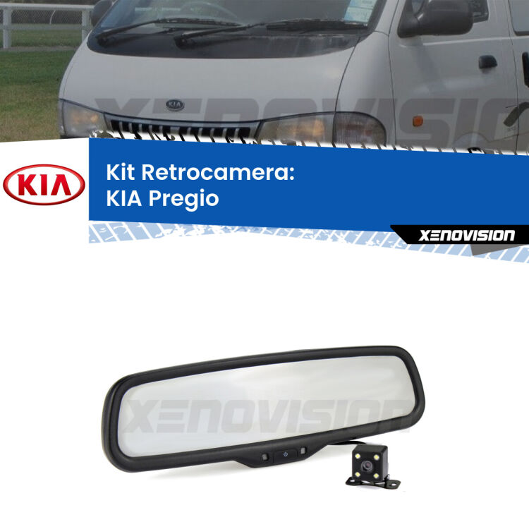 Kit Telecamera Parcheggio e Specchietto retrovisore con display invisibile per KIA Pregio . Spento è identico all’originale. In retromarcia, l’immagine appare in un riquadro prima invisibile