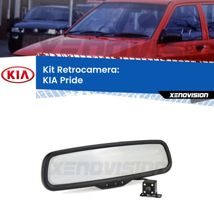 Kit Telecamera Parcheggio e Specchietto retrovisore con display invisibile per KIA Pride . Spento è identico all’originale. In retromarcia, l’immagine appare in un riquadro prima invisibile