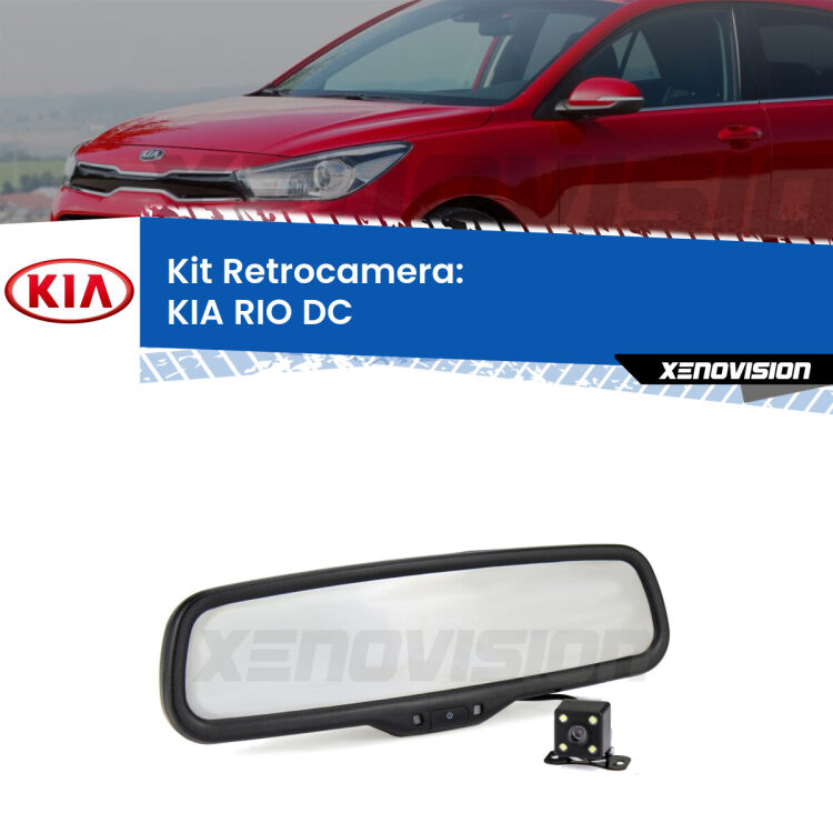 Kit Telecamera Parcheggio e Specchietto retrovisore con display invisibile per KIA RIO DC. Spento è identico all’originale. In retromarcia, l’immagine appare in un riquadro prima invisibile