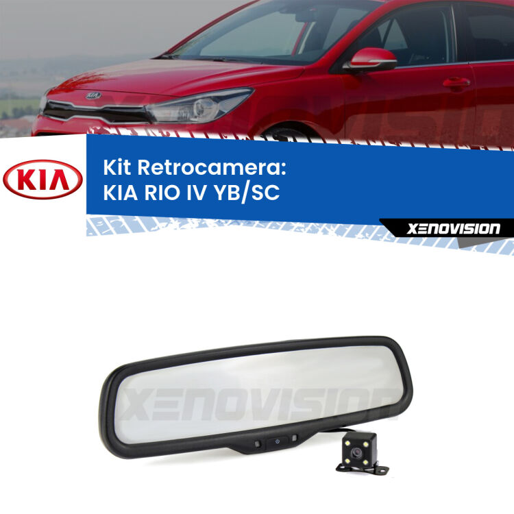 Kit Telecamera Parcheggio e Specchietto retrovisore con display invisibile per KIA RIO IV YB/SC. Spento è identico all’originale. In retromarcia, l’immagine appare in un riquadro prima invisibile