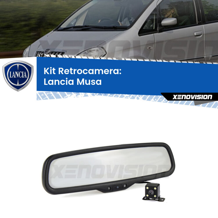 Kit Telecamera Parcheggio e Specchietto retrovisore con display invisibile per Lancia Musa . Spento è identico all’originale. In retromarcia, l’immagine appare in un riquadro prima invisibile