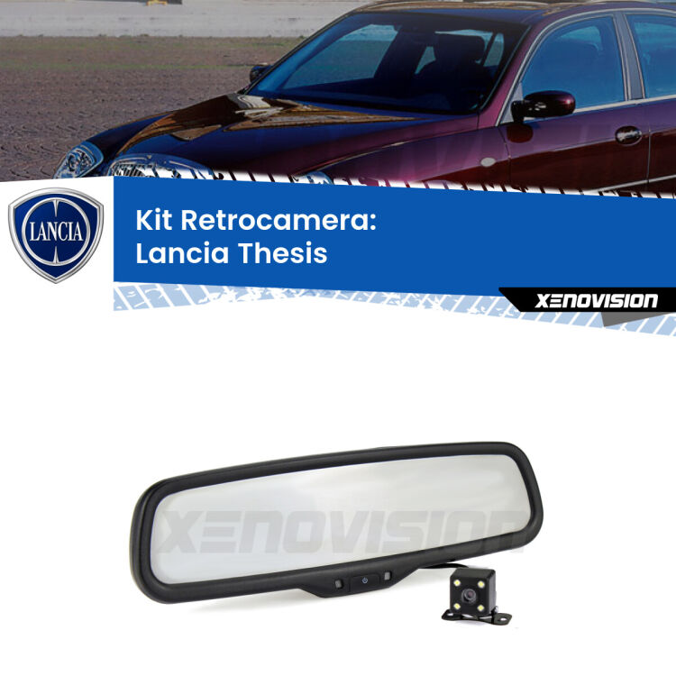 Kit Telecamera Parcheggio e Specchietto retrovisore con display invisibile per Lancia Thesis . Spento è identico all’originale. In retromarcia, l’immagine appare in un riquadro prima invisibile