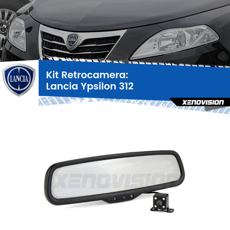 Kit Telecamera Parcheggio e Specchietto retrovisore con display invisibile per Lancia Ypsilon 312. Spento è identico all’originale. In retromarcia, l’immagine appare in un riquadro prima invisibile