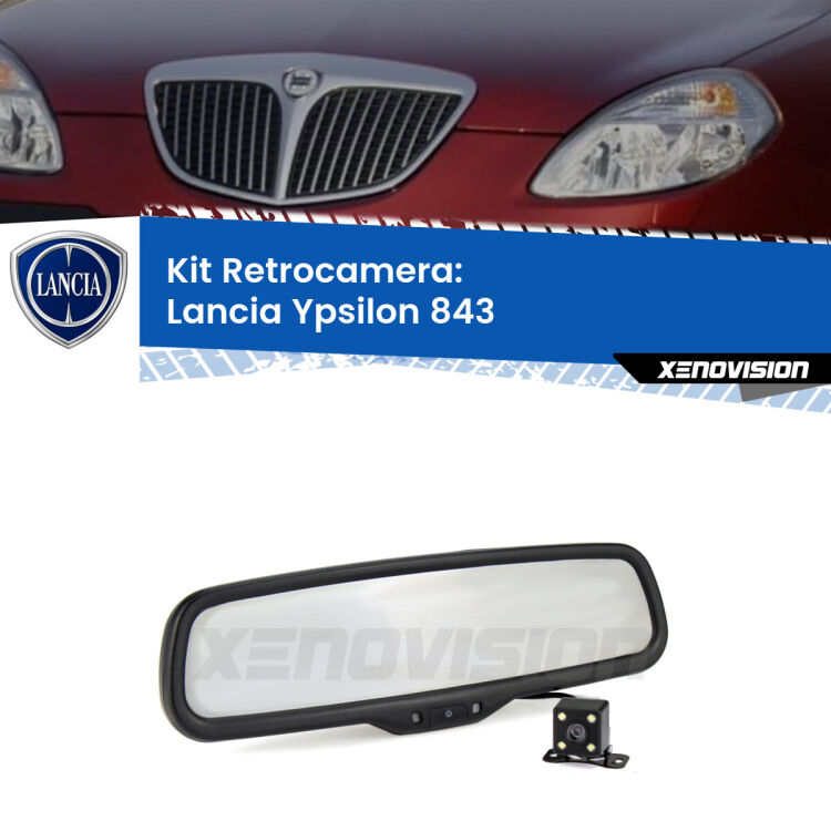 Kit Telecamera Parcheggio e Specchietto retrovisore con display invisibile per Lancia Ypsilon 843. Spento è identico all’originale. In retromarcia, l’immagine appare in un riquadro prima invisibile