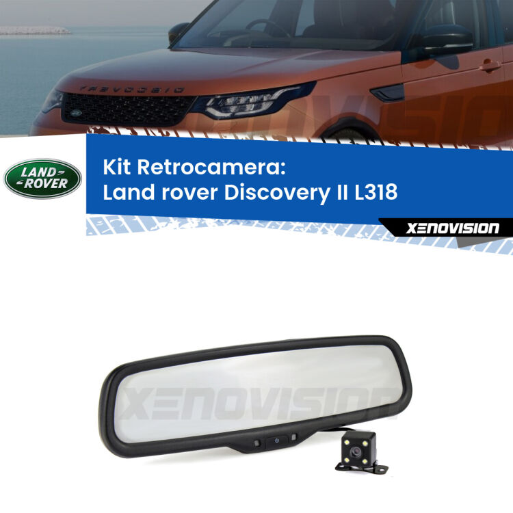 Kit Telecamera Parcheggio e Specchietto retrovisore con display invisibile per Land rover Discovery II L318. Spento è identico all’originale. In retromarcia, l’immagine appare in un riquadro prima invisibile