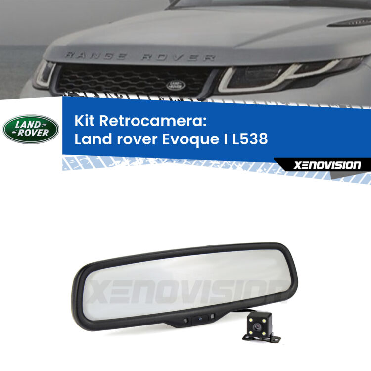 Kit Telecamera Parcheggio e Specchietto retrovisore con display invisibile per Land rover Evoque I L538. Spento è identico all’originale. In retromarcia, l’immagine appare in un riquadro prima invisibile