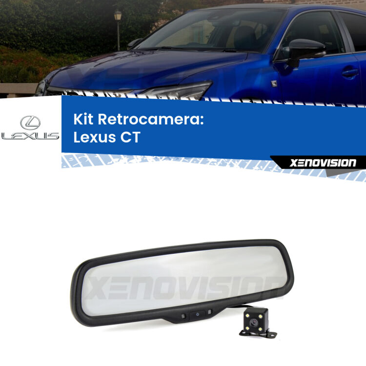 Kit Telecamera Parcheggio e Specchietto retrovisore con display invisibile per Lexus CT . Spento è identico all’originale. In retromarcia, l’immagine appare in un riquadro prima invisibile