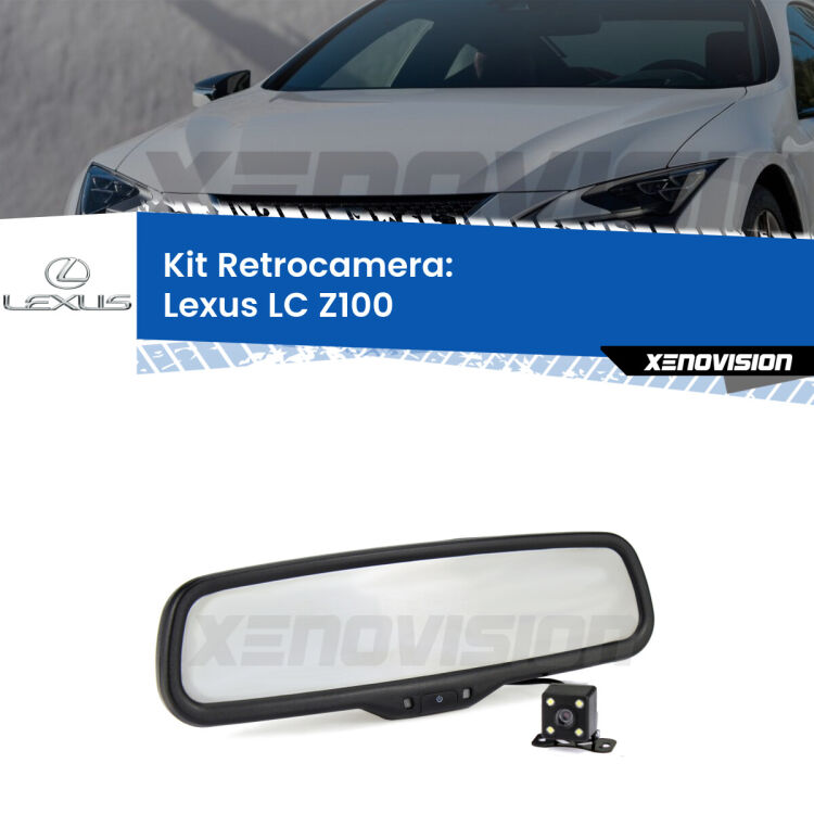 Kit Telecamera Parcheggio e Specchietto retrovisore con display invisibile per Lexus LC Z100. Spento è identico all’originale. In retromarcia, l’immagine appare in un riquadro prima invisibile