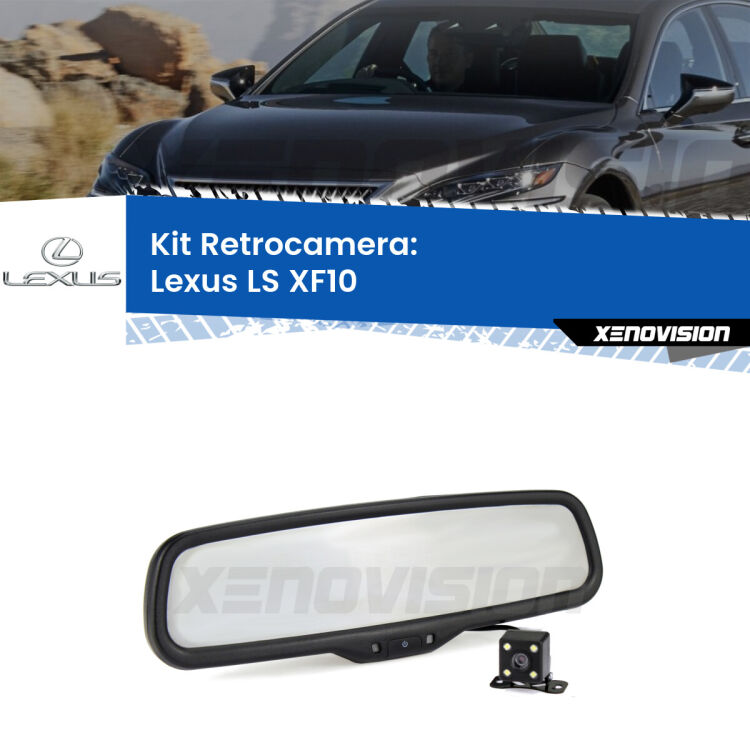 Kit Telecamera Parcheggio e Specchietto retrovisore con display invisibile per Lexus LS XF10. Spento è identico all’originale. In retromarcia, l’immagine appare in un riquadro prima invisibile