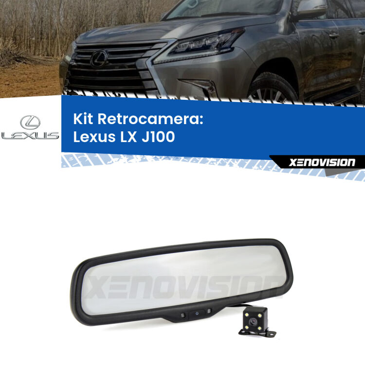 Kit Telecamera Parcheggio e Specchietto retrovisore con display invisibile per Lexus LX J100. Spento è identico all’originale. In retromarcia, l’immagine appare in un riquadro prima invisibile