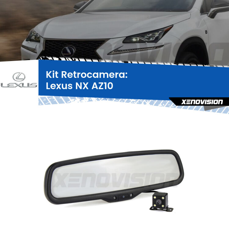 Kit Telecamera Parcheggio e Specchietto retrovisore con display invisibile per Lexus NX AZ10. Spento è identico all’originale. In retromarcia, l’immagine appare in un riquadro prima invisibile