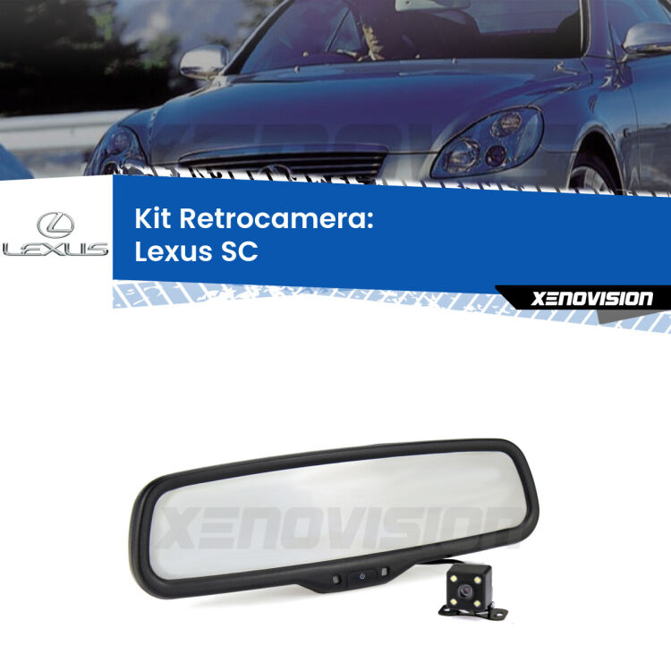 Kit Telecamera Parcheggio e Specchietto retrovisore con display invisibile per Lexus SC . Spento è identico all’originale. In retromarcia, l’immagine appare in un riquadro prima invisibile