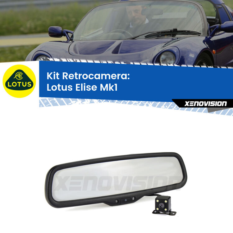 Kit Telecamera Parcheggio e Specchietto retrovisore con display invisibile per Lotus Elise Mk1. Spento è identico all’originale. In retromarcia, l’immagine appare in un riquadro prima invisibile