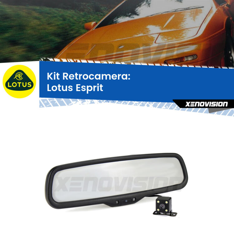 Kit Telecamera Parcheggio e Specchietto retrovisore con display invisibile per Lotus Esprit . Spento è identico all’originale. In retromarcia, l’immagine appare in un riquadro prima invisibile