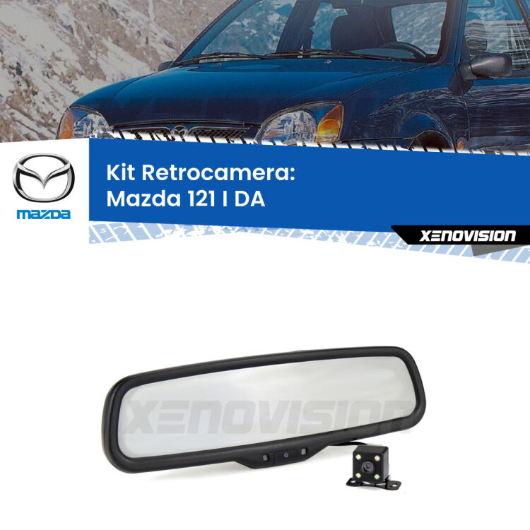 Kit Telecamera Parcheggio e Specchietto retrovisore con display invisibile per Mazda 121 I DA. Spento è identico all’originale. In retromarcia, l’immagine appare in un riquadro prima invisibile