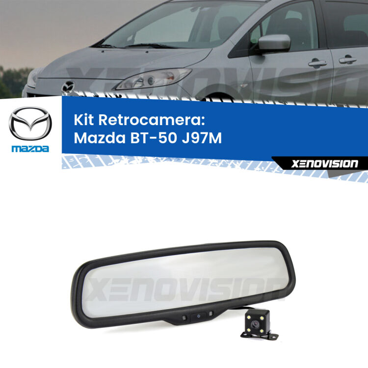 Kit Telecamera Parcheggio e Specchietto retrovisore con display invisibile per Mazda BT-50 J97M. Spento è identico all’originale. In retromarcia, l’immagine appare in un riquadro prima invisibile