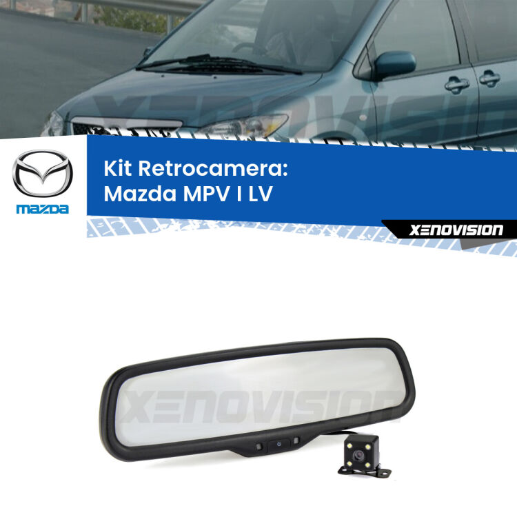 Kit Telecamera Parcheggio e Specchietto retrovisore con display invisibile per Mazda MPV I LV. Spento è identico all’originale. In retromarcia, l’immagine appare in un riquadro prima invisibile