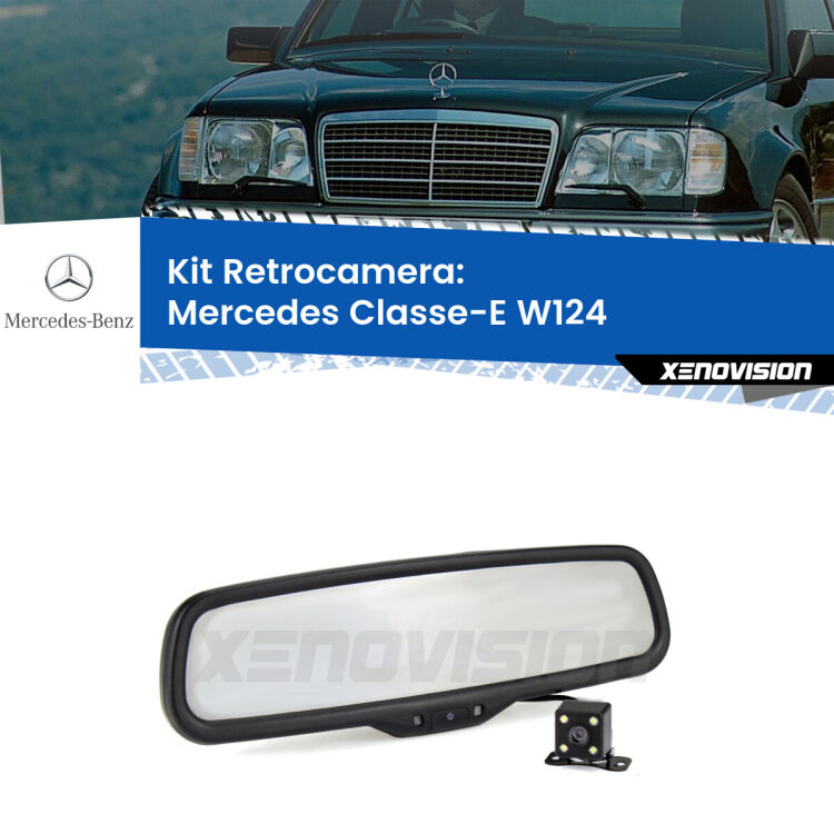 Kit Telecamera Parcheggio e Specchietto retrovisore con display invisibile per Mercedes Classe-E W124. Spento è identico all’originale. In retromarcia, l’immagine appare in un riquadro prima invisibile