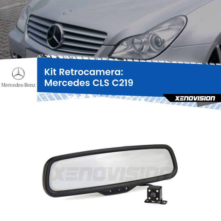 Kit Telecamera Parcheggio e Specchietto retrovisore con display invisibile per Mercedes CLS C219. Spento è identico all’originale. In retromarcia, l’immagine appare in un riquadro prima invisibile