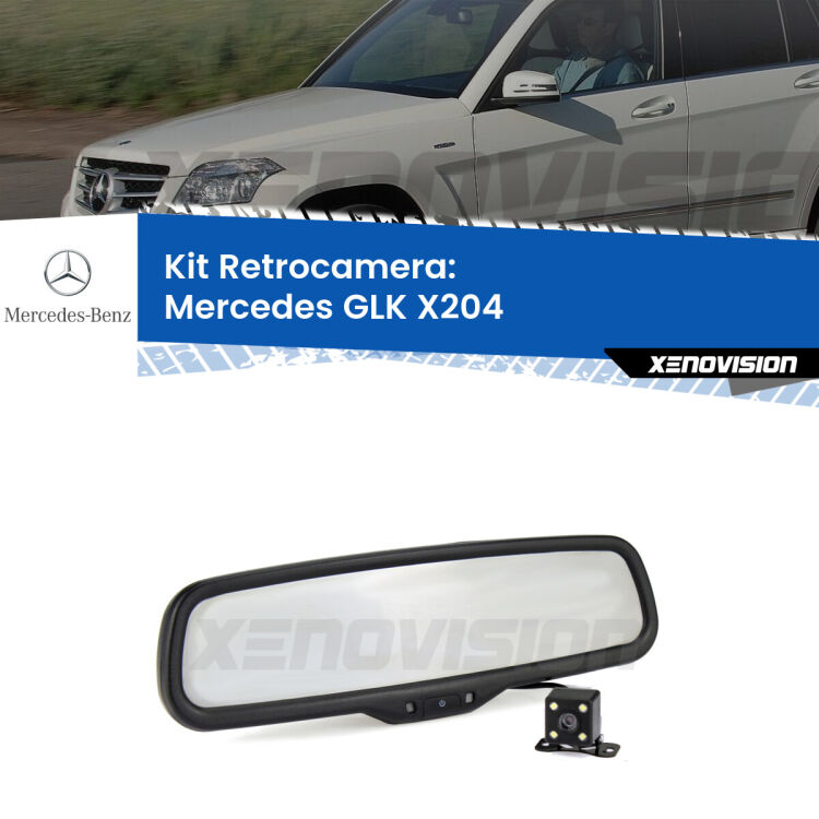 Kit Telecamera Parcheggio e Specchietto retrovisore con display invisibile per Mercedes GLK X204. Spento è identico all’originale. In retromarcia, l’immagine appare in un riquadro prima invisibile