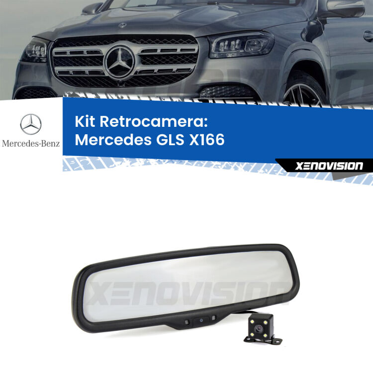 Kit Telecamera Parcheggio e Specchietto retrovisore con display invisibile per Mercedes GLS X166. Spento è identico all’originale. In retromarcia, l’immagine appare in un riquadro prima invisibile