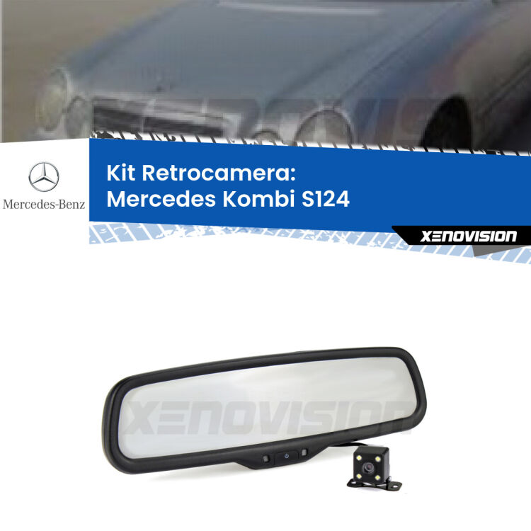 Kit Telecamera Parcheggio e Specchietto retrovisore con display invisibile per Mercedes Kombi S124. Spento è identico all’originale. In retromarcia, l’immagine appare in un riquadro prima invisibile