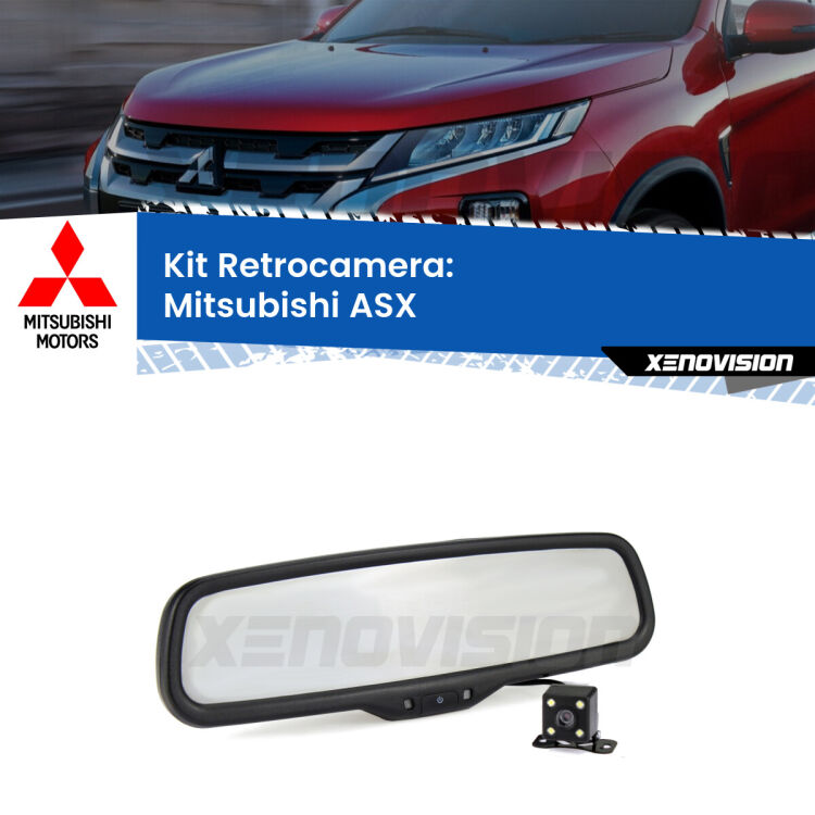 Kit Telecamera Parcheggio e Specchietto retrovisore con display invisibile per Mitsubishi ASX . Spento è identico all’originale. In retromarcia, l’immagine appare in un riquadro prima invisibile