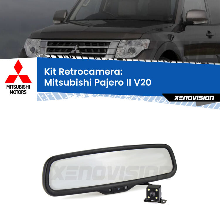 Kit Telecamera Parcheggio e Specchietto retrovisore con display invisibile per Mitsubishi Pajero II V20. Spento è identico all’originale. In retromarcia, l’immagine appare in un riquadro prima invisibile