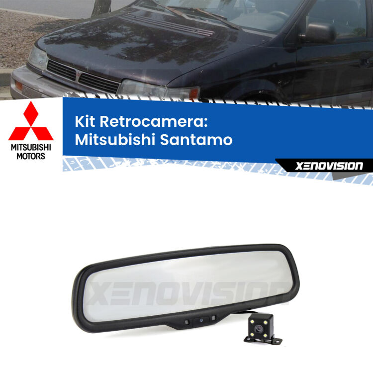 Kit Telecamera Parcheggio e Specchietto retrovisore con display invisibile per Mitsubishi Santamo . Spento è identico all’originale. In retromarcia, l’immagine appare in un riquadro prima invisibile