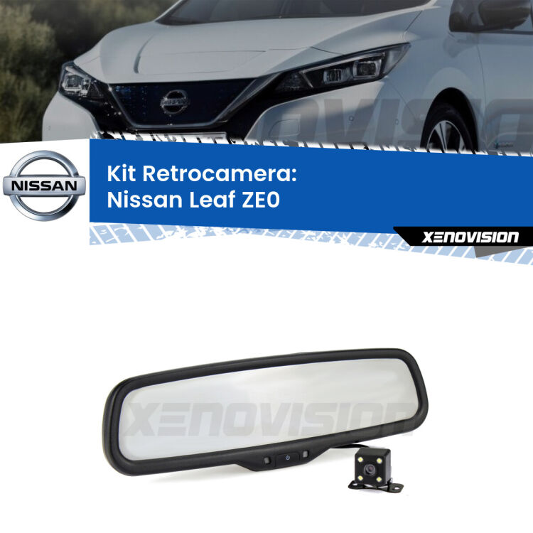 Kit Telecamera Parcheggio e Specchietto retrovisore con display invisibile per Nissan Leaf ZE0. Spento è identico all’originale. In retromarcia, l’immagine appare in un riquadro prima invisibile